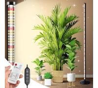 145CM Grow Lights for Indoor Plants: 36W, 6000K, 280 LEDs Full Spectrum Plant Lights for Seed Starting with Timer, 10 Level Dimmable Standing Plant Growing Lamp for Greenhouse with Hanging Accessory