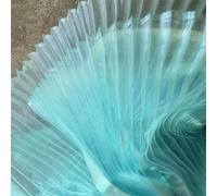 145Cm Wide Soft Pleated Crushed Mesh Fabric Eco-Friendly Woven Textile by The Meter for Stage Background Decor and Design