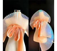 145Cm Wide Soft Pleated Crushed Mesh Fabric Eco-Friendly Woven Textile by The Meter for Stage Background Decor and Design