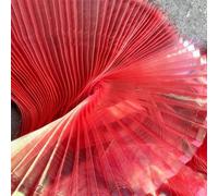 145Cm Wide Soft Pleated Crushed Mesh Fabric Eco-Friendly Woven Textile by The Meter for Stage Background Decor and Design