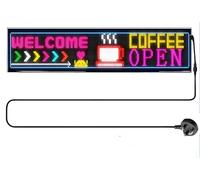 145cm X 28cm Double-Row Display Flexible LED Matrix Panel, Scrolling LED Sign with Remote Control, USB Powered, Programmable, Perfect on Business Area Advertising (28 * 145cm Double-row Display)