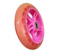 145mm Diameter Scooter Replacement Wheel with 30mm Thickness and 8mm Center Hole for Standard Mobility Equipment (pink transparent)