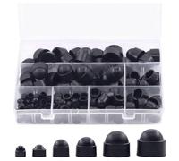 145Pcs Hexagon Acorn Nut Dome Cover M4 M5 M6 M8 M10 M12 Compatible With Various Applications Nylon Protection Caps In Black And White