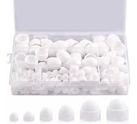 145PCS Screw Protector and Nuts Plastic Protector for Screws Hex White Covers