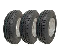 145R10 Trailer Wheel, Tyre 10" 500kgs 84/82N 4 stud 4 Inch PCD E-Mark (Set of 3)