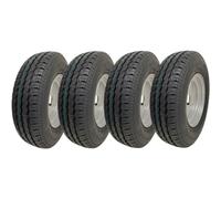 145R10 Trailer Wheel, Tyre 10" 500kgs 84/82N 4 stud 4 Inch PCD E-Mark (Set of 4)