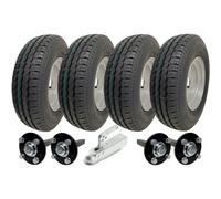 145R10 Twin Axle Trailer Kit High Speed Road Legal Wheels Hub & Stub Axles Hitch