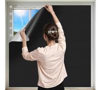 145X200CM Blackout Curtains for Travel Portable Blackout Blind Stick On, No Drill Blinds for Window Blinds Temporary Black Out Material Cut to Any Size Window Cover Film for Bedroom Nursery Dorm Room