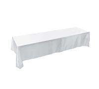 145x320cm Rectangle Tablecloth, Stain-resistant Table Cloth Cover in Washable Polyester - Great for Buffet Table, Parties, Holiday Dinner, Wedding & More(White)