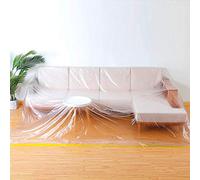 146"/12ft Plastic Sofa Couch Cover, Plastic Covers for Furniture,Waterproof Couch Cover for Sectional Sofa LShape, Extra Large Bed Sofa Couch Chair Furniture Protector Cover for Moving and Storage