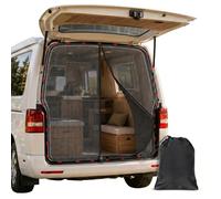 146 * 155cm Mosquito Net for VW T5 T6 Car Back Door - Magnetic Fly Screen with 3 Zippers, Breathable Mesh Ventilation, Insect Mesh Sun Shade Privacy Screen Boot Tent for Camping Outdoor Travel