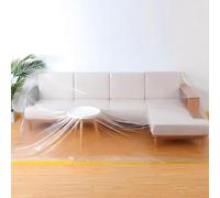 146" Extra Large L-Shape Plastic Couch Cover for Sectional Sofa, Waterproof Furniture Covers for Moving & Storage,Clear Sectional Sofa Cover Protector for Painting,Dustproof Corner & 3-Seater Couches