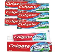 146g Colgate Triple Action Original Mint Fluoride Toothpaste, 5 Tubes, 100 ml Each