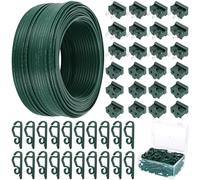 147 FT Christmas SPT-1 Green Electrical Wire 18/2 Blank Lighting Adapter Landscape Wire 24 PCS Male Female Slip Plug Vampire Plug Zip 120 Clips Wire Cord for Xmas Holiday Party Indoor Outdoor Light