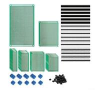 147 Piece PCB Test Board Kit with Six Sizes Including Pin Sets Terminal Blocks and Forjumpers 2 54mm Pitch for Electronics Circuit Prototyping
