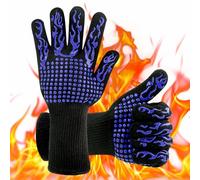 1472°F Heat Resistant Gloves for Blackstone Griddle Gloves, BBQ Grill Gloves with Silicone Palm Pads, Non-Slip Grilling Gloves for Smoker Grill Gloves Oven Mitts for Barbecue Cooking Baking Cutting