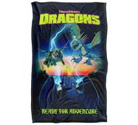(147cm x 147cm, Multicoloured) How To Train Your Dragon Toothless And Dragons Adventure Poster Blanket