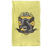 (147cm x 91cm, Yellow) Harry Potter Quidditch Hufflepuff Crest Soft Touch Blanket