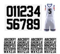 147Pcs Iron On Heat Transfer Letters & Numbers, 8" Heat Transfer Numbers 0-9, 2" Washable Iron On Vinyl Patches for Fabric Football T-Shirt Team Clothing (Black)