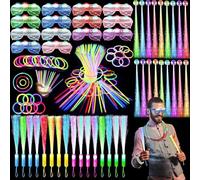 148 Pcs Glow in the Dark Party Supplies, Includes Led Glasses Glow Sticks Bulk Glow Fiber Optic Wands Led Hair Clips Party Supplies for Wedding celebration Rave Carnival Concert