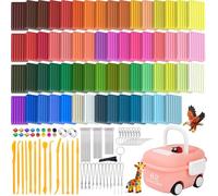 148 Pcs Polymer Clays 62 Bright Colors Oven Bake Clay Non-Sticky Modeling Clay DIY Starter Kit with Sculpting Tool and Accessories for Beginner Artists Jewelry Making Craft Gifts