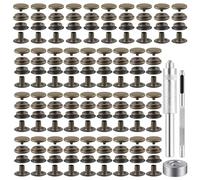 148 Pieces 15MM Snap Fastener Kit Tool Snap Button kit Snaps for Leather Leather Snaps and Fasteners Kit for Leather Marine Grade Stainless Steel Snaps for Bag, Jeans, Clothes, Fabric