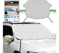 148 x 120cm Car Windscreen Windshield Frost Cover Ice Snow Shield with Zipped Storage Bag & Binding Belt,5 Layer Car Windscreen And Wing Mirror Windshield Frost Cover Ice Snow Shield for Cars and SUV