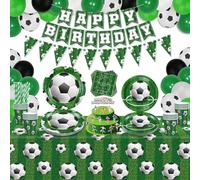 149 Pack Football Party Supplies Football Party Decorations Boys Sports Theme Birthday Decor Football Theme Tableware Set - Football Plates, Balloons, Banners, Ball Tablecloth, Cups, Napkins Serves 20