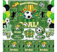 149 Pack Football Party Supplies Sports Theme Birthday Decorations Football Party Tableware Set-Plate Napkin tablecloth Football Backdrop for Boys Sports Theme Birthday Decorations Serves 20 Guests