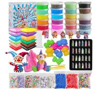 149 Pcs Clown Slime Kit for Kids - DIY Toy Making with Clear Crystal, Clay, Modeling Foam - Party Favors for Easter and