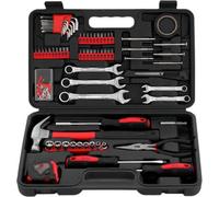 149-Piece General Home Tool Kit With Plastic Toolbox, Essential Tool Set For Men, Students, Diy Enthusiasts (Red)