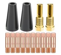 14AK Flux Cores Gasless Nozzle Tips Kit MIG Welding Tip 0.8mm 0.030'' Tip Holder Diffuser Welding Torch Flux Cores Gasless Nozzle