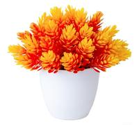 14cm Artificial Potted Succulent Plants Realistic Plastic Fake Flowers Lightweight Desktop Greenery for Home Office Shelf Decor(Sunset)