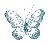 14cm Butterfly With Diamante Detail And Clip On Reverse - Medium Sized Butterflies (Teal)