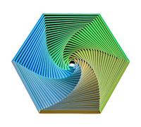 14cm Gradient Fractal Fidget Hexagons Cool Stuff for Adults, 3D Spiral Visual Design Relieve Anxiety,Release Rtress Toys (Gradient Green)