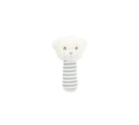 14cm Keeleco Baby White and Grey Bear Stick Rattle - Plush Soft Toy