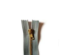 14cm Light Grey Zip Zipper for Trousers Jeans Handbag - No 4 Brass Closed End