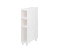 14cm Slim Tall Floor Cabinet with Casters for Bathroom - 3-Tier Freestanding Storage Unit Vertical Dresser Tower Space-Saving Drawer Cart Stylish