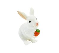 14cm Soft PVC Squeezable White Easter Bunny Stress Relief Sensory Toy with Bounce Back Material for Kids Basket Stuffer Spring Party Favor and Desk Decor