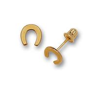 14ct Gold Small Lucky Horse shoe Stud Post Screw Back Earrings (yellow Rose Or White) (5mm X 6mm)-Stud Earring for Women