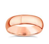 14ct Rose Gold Extra Heavyweight D Shape Ring 5mm