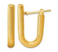14ct Solid Yellow Gold Polished and Satin 3.5mm U-shape Hoop Earrings 23x13.7mm Wide 3.6mm Thick Hoop Earring for Women