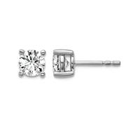 14ct White Gold 1 1/10 Weight in Carat Lab Grown Diamond SI+ G+ Round 4 Prong Heavy Weight Earrings 2.75mm long Stud Earring for Women