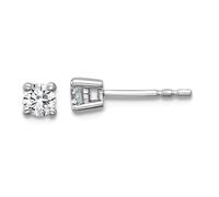 14ct White Gold 1/3 Weight Carat Total Weight Round VS SI D E F Lab Grown Diamond 4 Prong Stud Post Earrings 3.65x3.65mm Wide-Stud Earring for Women