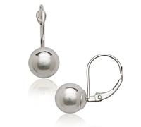 14ct White Gold Fixed Polished 4mm 10mm Ball Leverback Earrings For Women (7 Sizes) White Gold 9 mm-Ball Earring