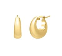 14ct Yellow Gold Medium Tapered Hoop Earrings With Hinged Clasp Hoop Earring for Women