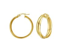14ct Yellow Gold Polished Interlocking Trinity Large Hoop Earrings With Hinged Clasp Hoop Earring for Women
