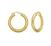 14ct Yellow Gold Polished Twisted Large Hoop Earrings With Hinged Closure Hoop Earring for Women