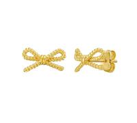 14ct Yellow Gold Polished Twisted Rope Large Bow Earrings With Push Back Clasp Stud Earring for Women