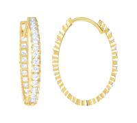14ct Yellow Gold Womens CZ Simulated Diamond Sparkle Cut Fashion Hoop Earrings 20x16.4mm Wide-Hoop Earring for Women